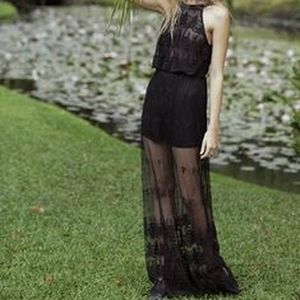 Arnhem Clothing Arabella maxi black lace dress